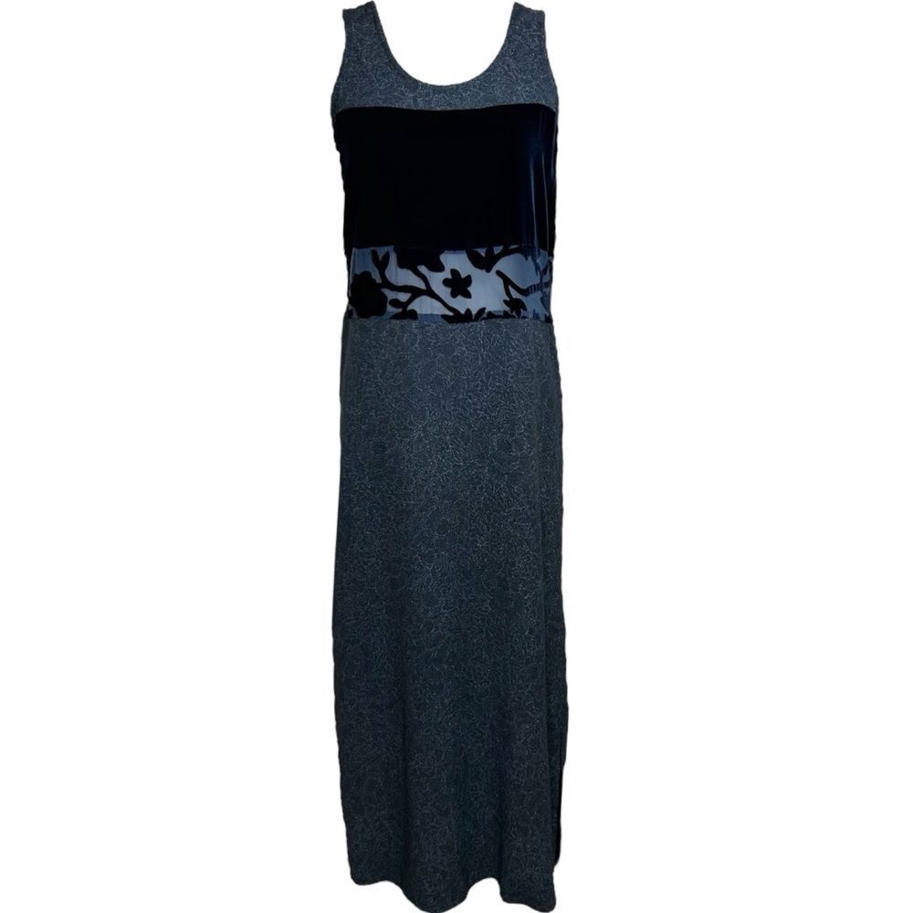Citron by Santa Monica Vintage Maxi Dress Silk Blend Burnout‎ Velvet Size Small